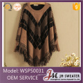 Loose Stylish Custom cotton sweater woman Ladies knitted woolen sweater poncho with Tassel